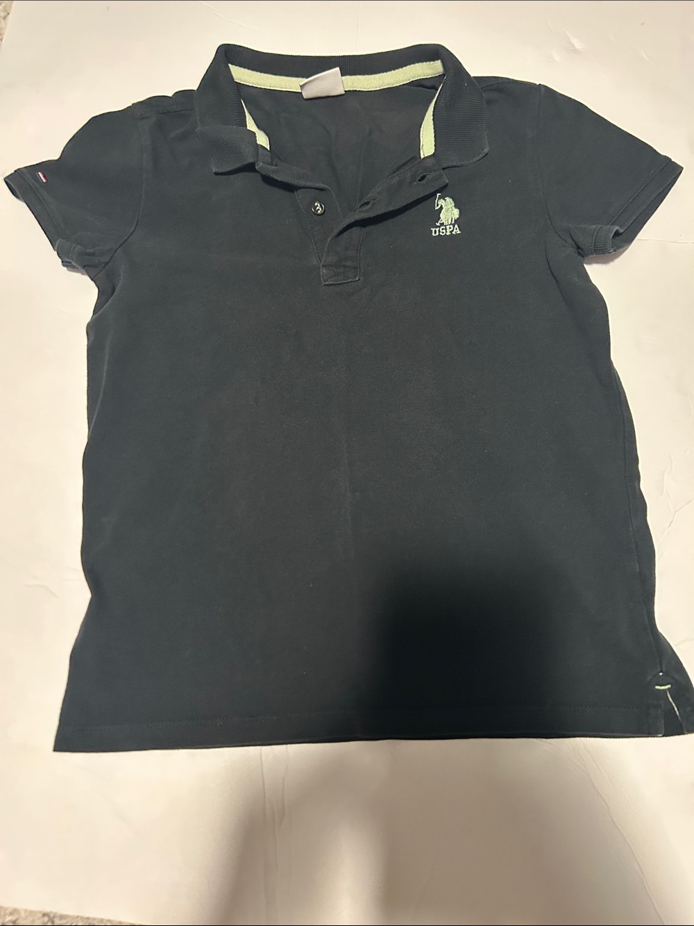 U.S. Polo Assn. Men's Polo Shirt in Navy with Lime Accent